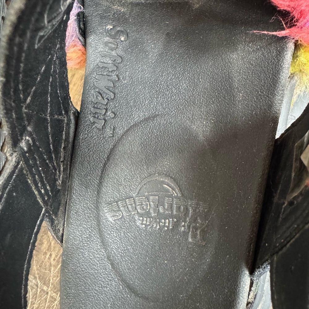 Womens Dr. Martens Voss II Black Fluffy Rainbow Strappy Sandals Size 6 - Picture 7 of 7